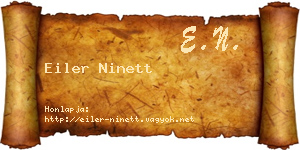 Eiler Ninett névjegykártya